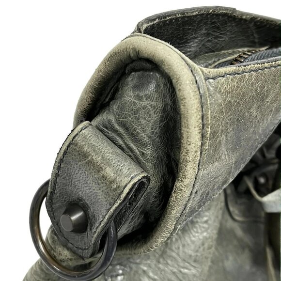 Auth BALENCIAGA The City 115748 Blue Green Leather - Handbag - Picture 5 of 16